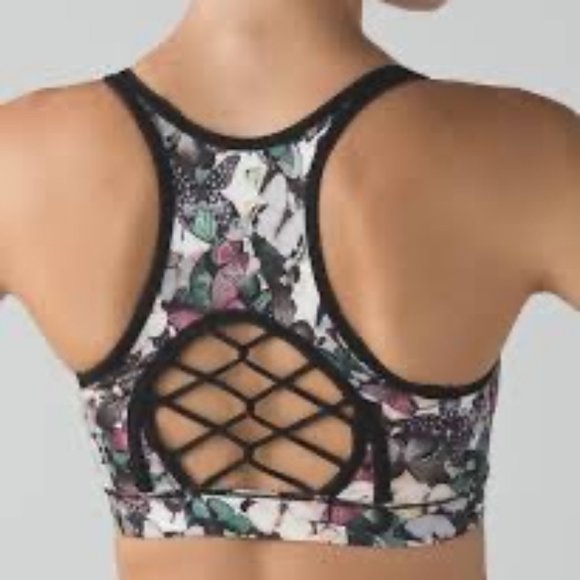 Lululemon Sweaty Or Not Bra II So Fly Butterfly SIZE 4 - Picture 2 of 5